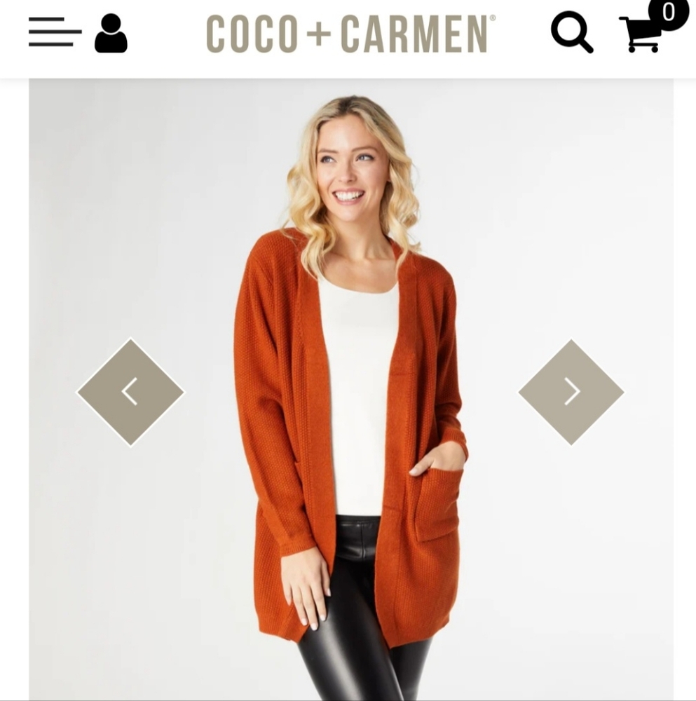 NEW! Never worn Coco and Carmen Ciana cardigan with pockets. L/XL NWT